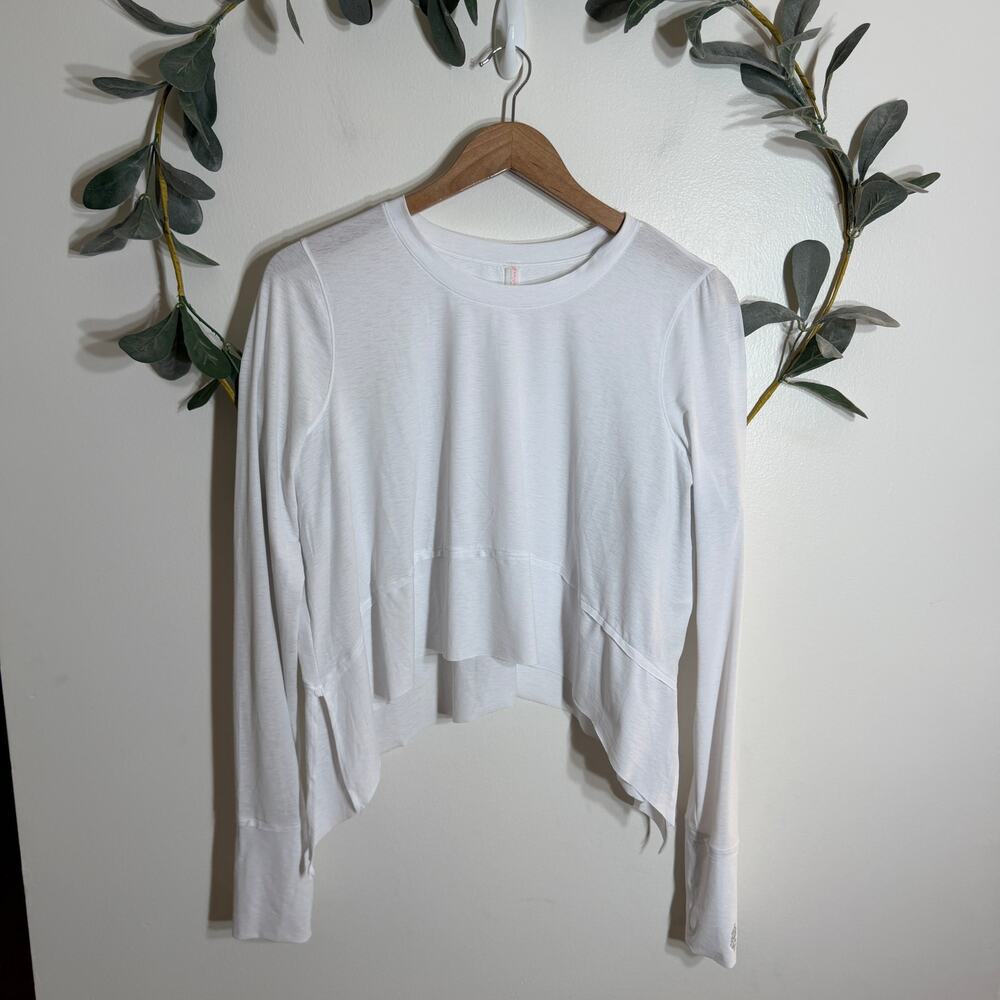 Free People White Tempo Long Sleeve